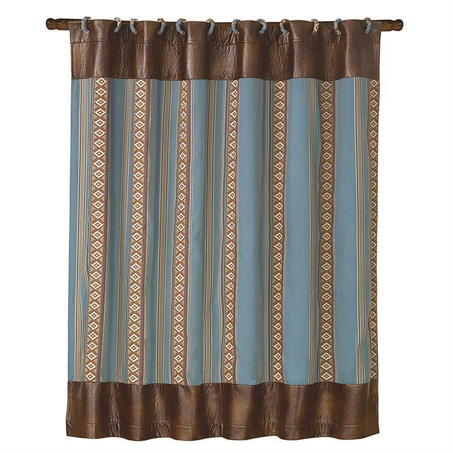 Turquoise Stripe Shower Curtain - 813654021983