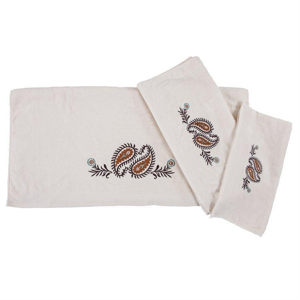 Rebecca Embroidered Western Paisley 3PC Bath Towel Set - 819652023974