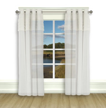 Geneva Two Tone Pleated Semi-Sheer Grommet Curtain Panel - 842249020483