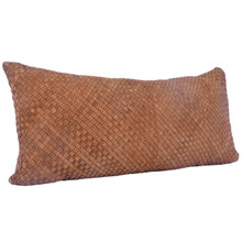 Suede Basket Weave Long Lumbar Pillow - 819652029860