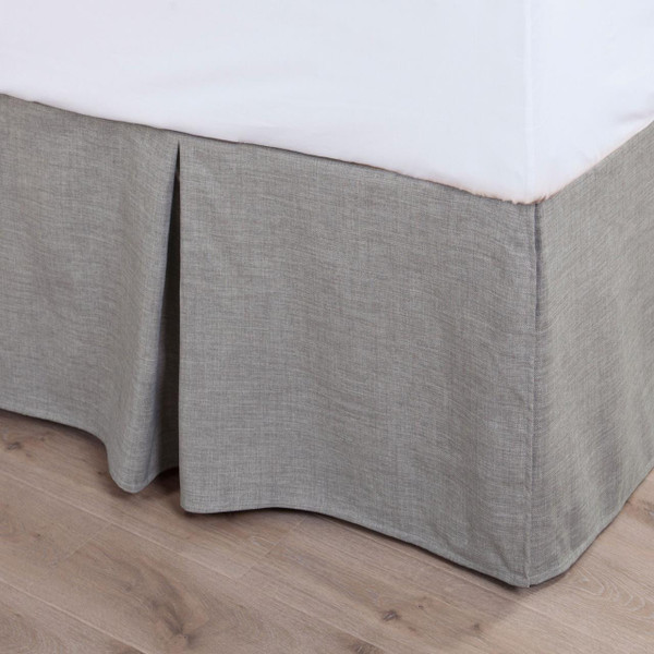 Solid Taupe Linen Bed Skirt - 819652028733