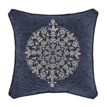Botticelli Navy 18" Embellished Square Pillow - 193842115541