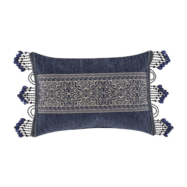 Botticelli Navy Boudoir Pillow by J Queen New York Paul's Home Fashions