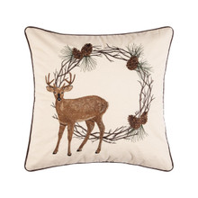 Deer Wreath Pillow - 8246304685