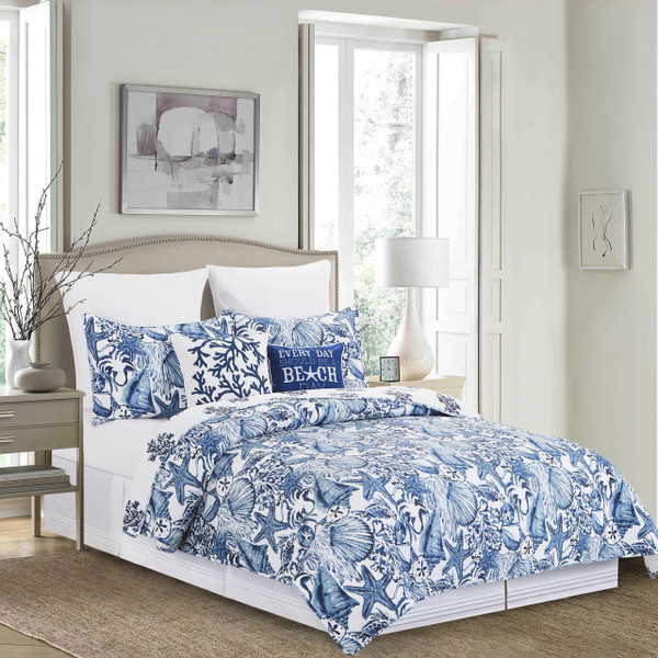 Blue Coast Shells Quilt Set - 8246769774