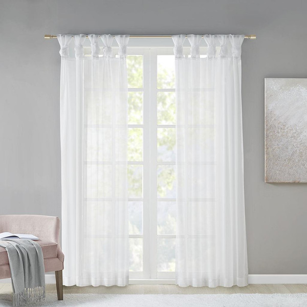 Ceres Sheer Voile Tab Top Curtain Pair - 865699873966