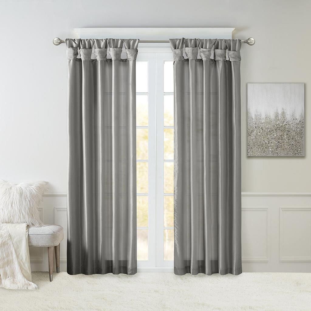 Emilia Twist Tab Faux Silk Curtain by Madison Park | Paul's Home