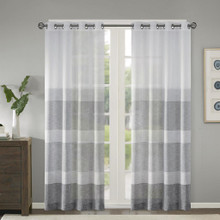 Hayden Woven Faux Linen Sheer Grommet Curtain - 675716965419