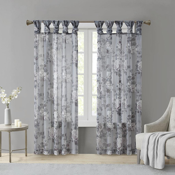 Simone Floral Voile Sheer Curtain - 865692848770