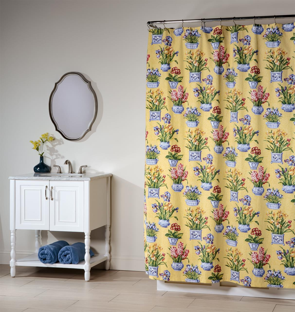 Melanie Buttercream Shower Curtain - 138641298002