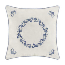 Rialto French Blue 16"  White Square Pillow - 193842121665