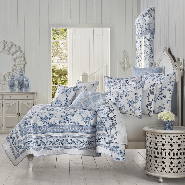 Rialto French Blue Quilt Set - 193842121597