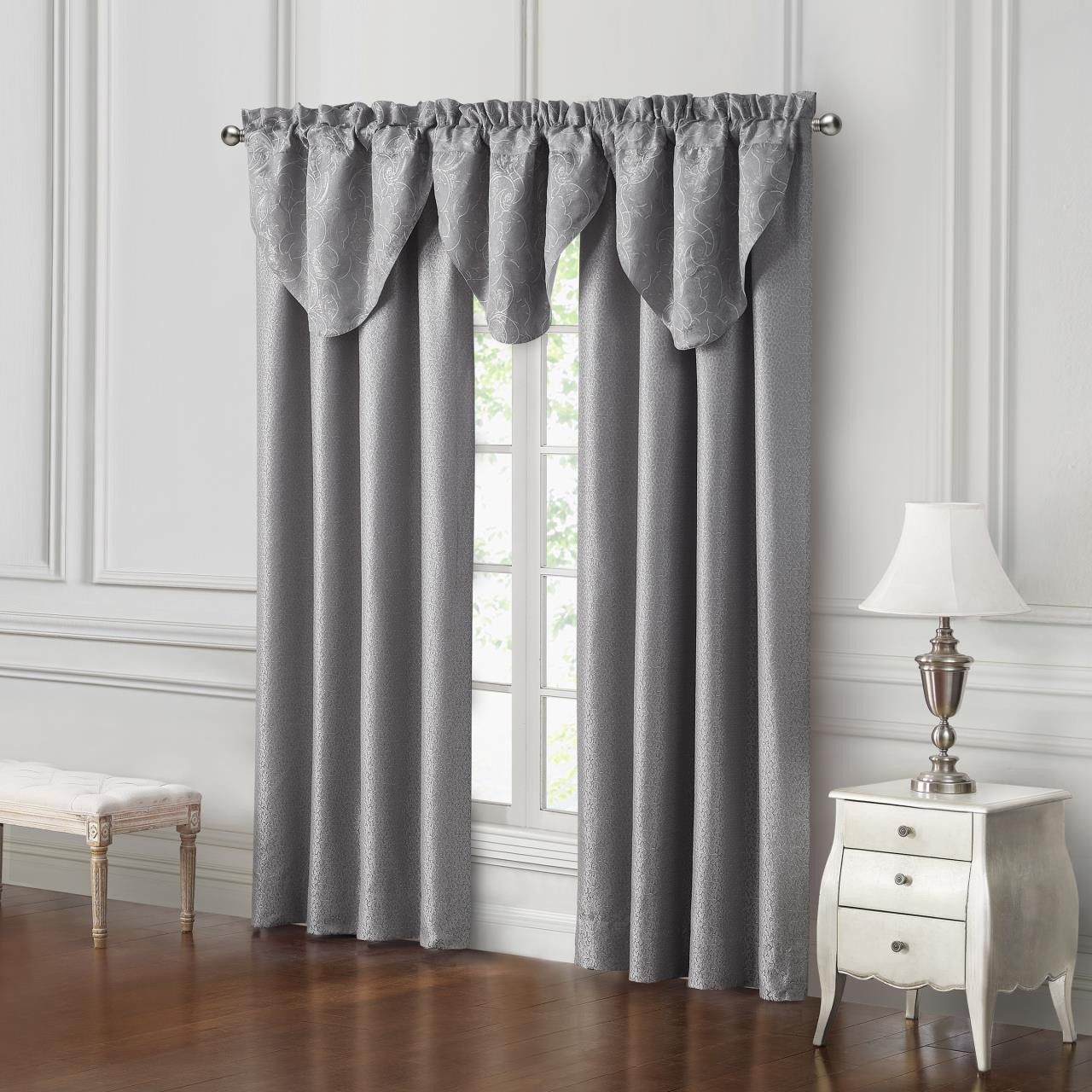 Belissa Grey Curtain Pair - 038992946372