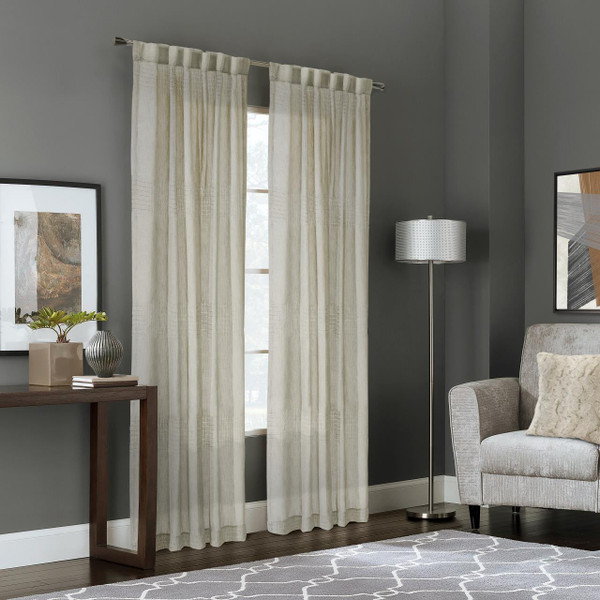 Lindsey Sheer Faux Linen Curtain - 069556582958