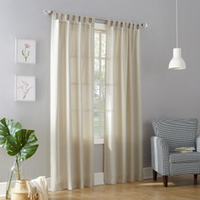 Garmin Heathered Texture Semi-Sheer Tab Top Curtain - 029927440485
