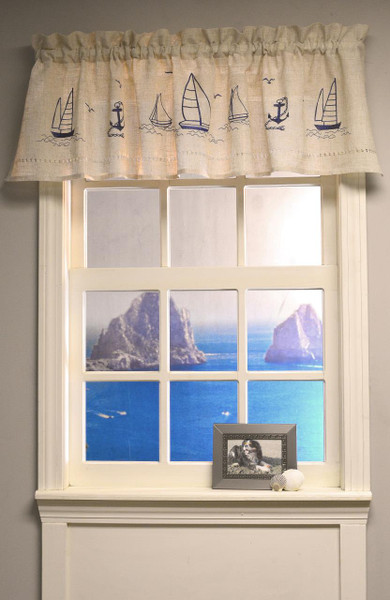 Sailboat Valance & Tier Curtain - 782776068407