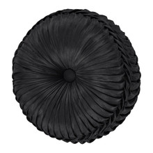 Melina Black Tufted Round Pillow - 193842125335