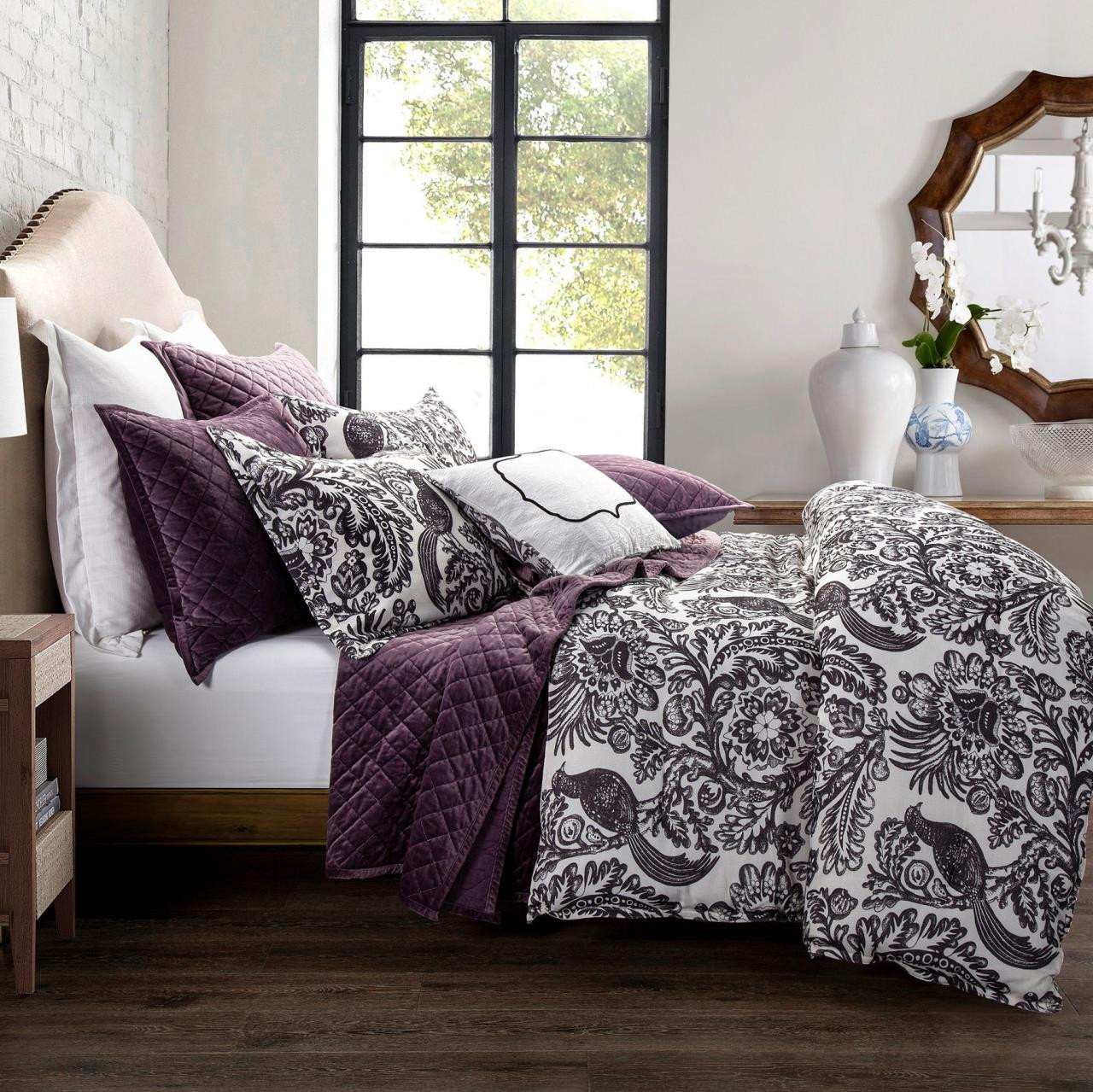 Augusta Toile Amethyst Bedding Collection Paul's Home Fashions