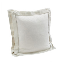 Double Flanged Washed Linen Light Tan Pillow - 840118805261