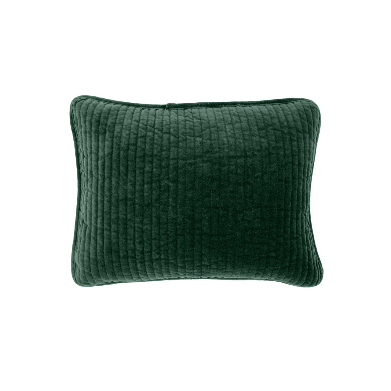 Stonewashed Cotton Emerald Velvet Boudoir Pillow by HiEnd Accents