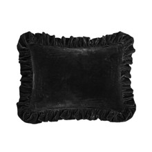 Stella Black Silk Velvet Boudoir Pillow - 840118806046