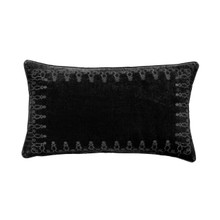 Stella Black Silk Velvet Lumbar Pillow - 840118807333