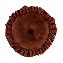Stella Copper Brown Silk Velvet Round Pillow - 840118806114