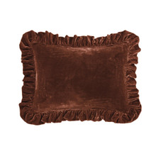 Stella Copper Brown Silk Velvet Boudoir Pillow - 840118806145