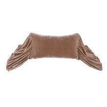 Stella Dusty Rose Silk Velvet Long Ruffled Pillow - 840118807197