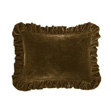 Stella Green Ochre Silk Velvet Boudoir Pillow - 840118806596