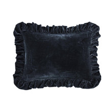 Stella Midnight Blue Silk Velvet Boudoir Pillow - 840118806244