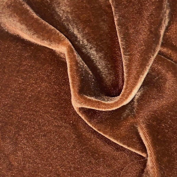 Stella Copper Brown Silk Velvet Bedskirt - 840118806084