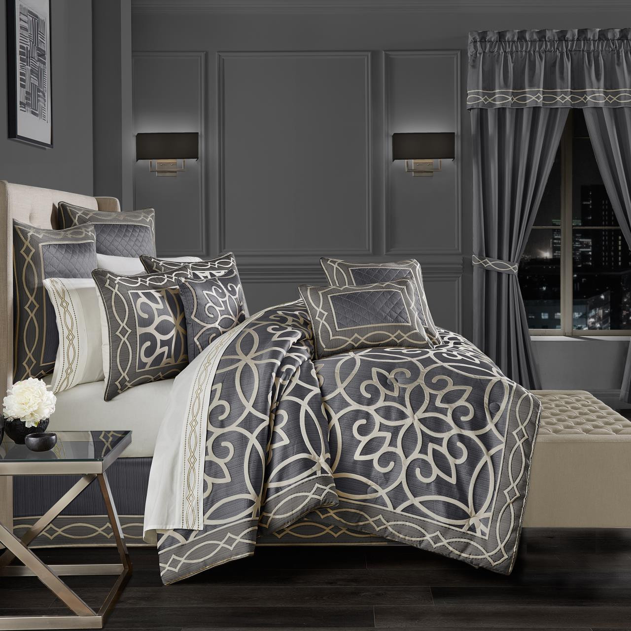 Deco Charcoal Bedding Collection -