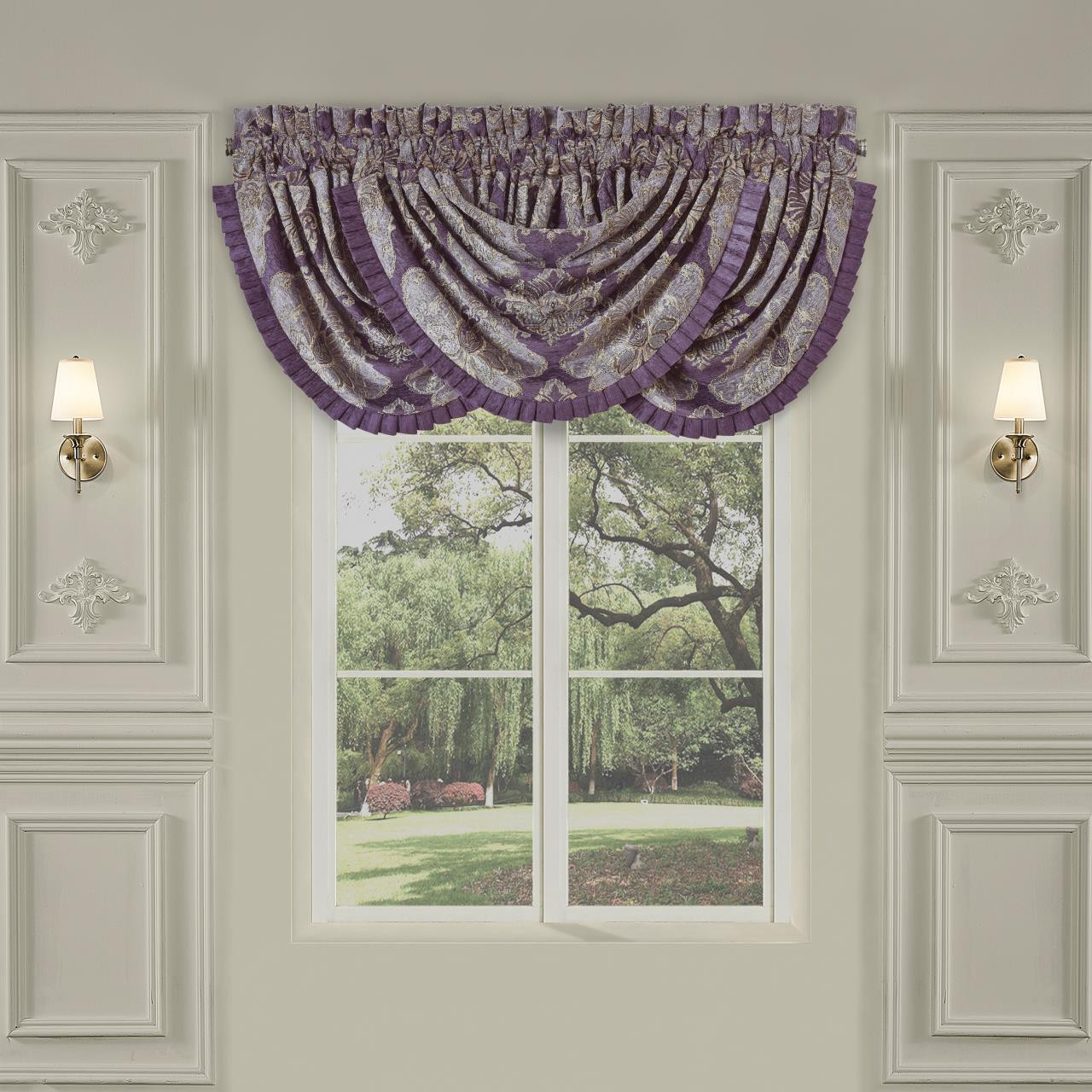 Dominique Lavender Waterfall Valance - 193842126592