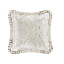 La Boheme Ivory 20" Square Embellished Pillow - 193842122570