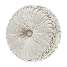 La Boheme Ivory Tufted Round Pillow - 193842122655