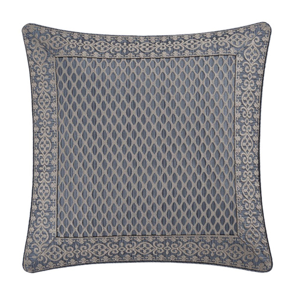Leah Blue Euro Sham by Five Queens Court Paul's Home Fashions