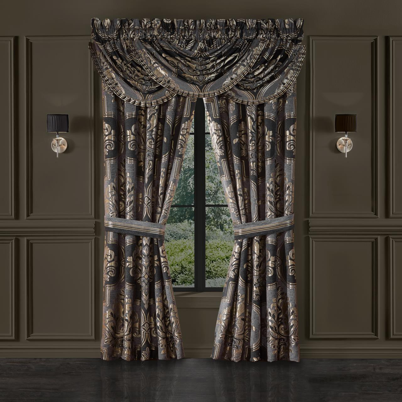 Savoy Pewter Curtain Pair - 193842123942