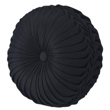 Stefania Black Tufted Round Pillow - 193842126370