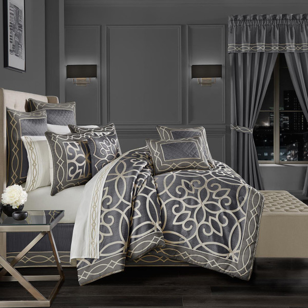 Deco Charcoal Comforter Set - 193842123447