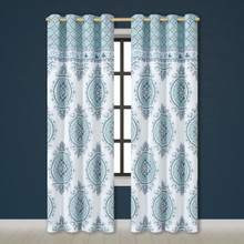 Afton Blue Grommet Curtain Pair - 193842130292