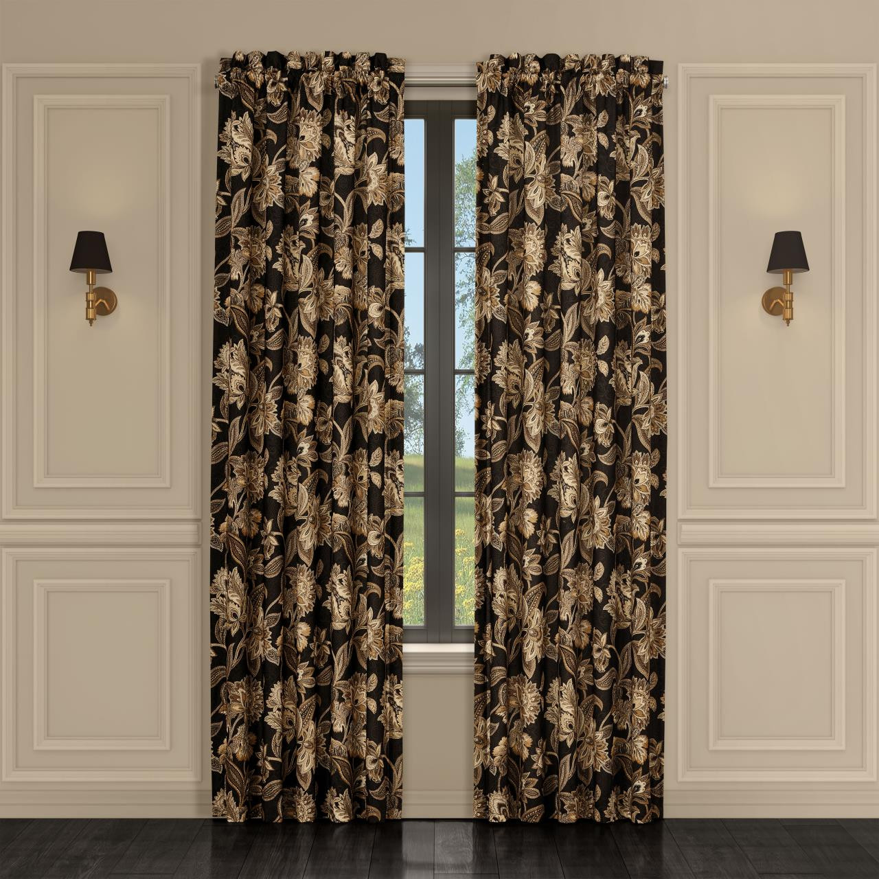 Montecito Black Curtain Pair by Royal Court | Paul's Home Fashions