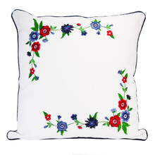 Dawson White Embroidered Pillow - 754069603541