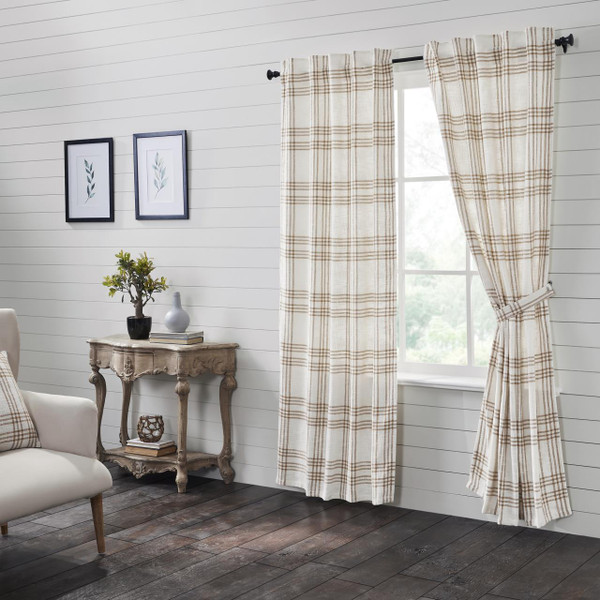 Wheat Plaid Curtain Pair - 840233900797