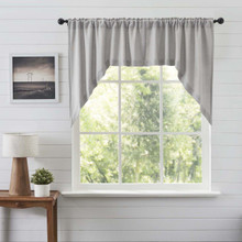 Burlap Dove Grey Swag Curtain Pair - 810055893935