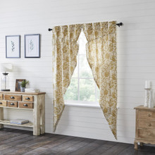 Dorset Gold Floral Prairie Curtain Pair - 840233904580