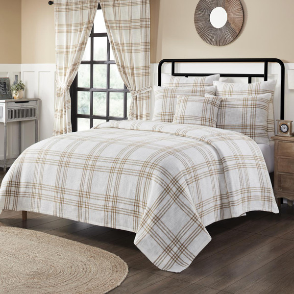 Wheat Plaid Country Farmhouse Bedding Collection -
