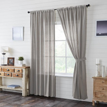 Burlap Dove Grey Curtain Pair - 810055893881
