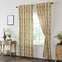 Dorset Gold Floral Curtain Pair - 840233912462