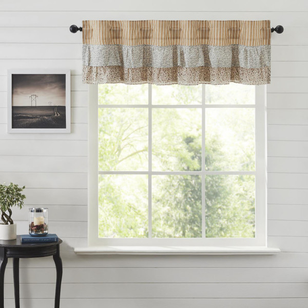 Kaila Floral Ticking Gold Valance - 810055894796